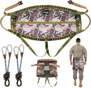 𝐔𝐩𝐠𝐫𝐚𝐝𝐞𝐝 2.0 Hunting Saddle Kit, Lightweight Hammock Tree Saddle Holds Up to 8818LBS, Saddle Stand Hunting System Accessories with 2 Climbing Grade Rope Grabber & Adjustable Bridge