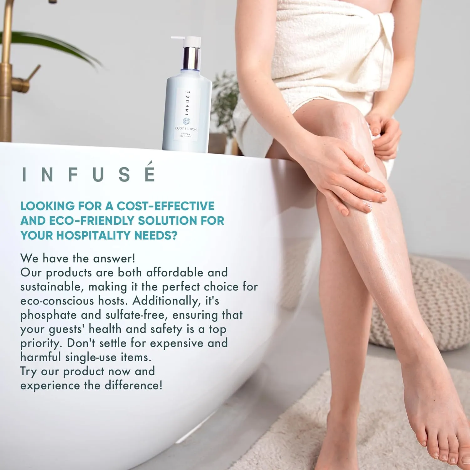 1-Shoppe Infuse 4 Piece Ecobox All-In-Kit | White Tea and Coconut Soap | 1 Shampoo, 1 Conditioner, 1 Body Wash and 1 Lotion | 10.14 oz Hotel Soaps and Toiletries Bulk | Personal Care Products