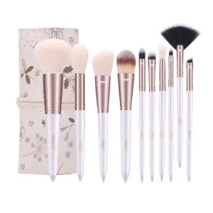 10 Makeup Brushes Set Full Set Of Makeup Brushes Loose Powder Brush Eyeshadow Brush(1,D)