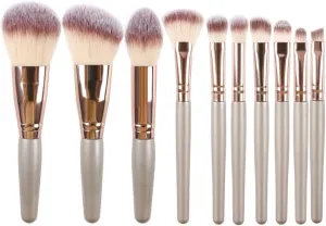 10 Mini Makeup Brushes Set Complete Blush and Eye Shadow Brushes Lip Brushes Beauty Tools (Color : A, Size : One Size)