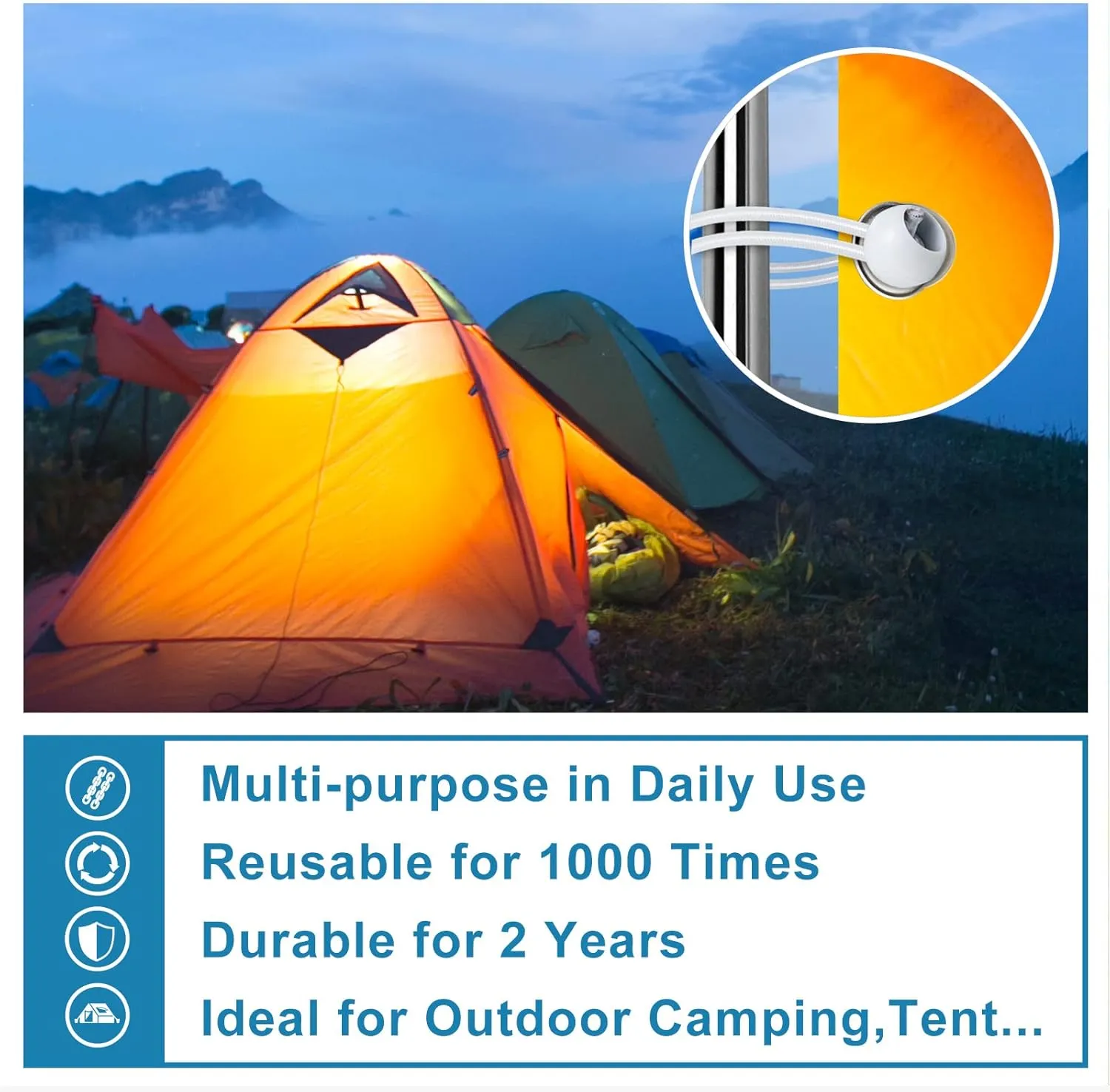 100 PCS Bungee Balls 6 Inch,White Tarp Bungee with Balls Heavy Duty Canopy Tarp Tie Down for Camping,Shelter,Cargo,Tent Poles-UV Resistant