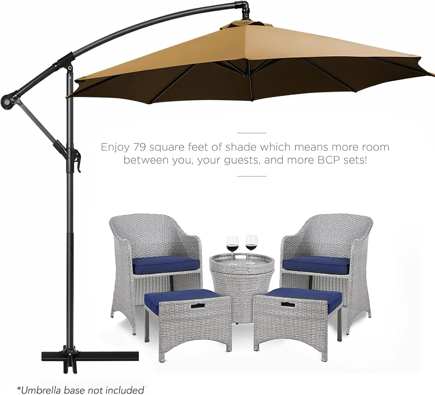 10Ft 6 Ribs Patio Umbrella Replacement Canopy (Canopy only), Canopy Replacement UV Protection Waterproof Outdoor Table Market Yard Umbrella Top Outdoor Umbrella Canopy,Khaki,10FT
