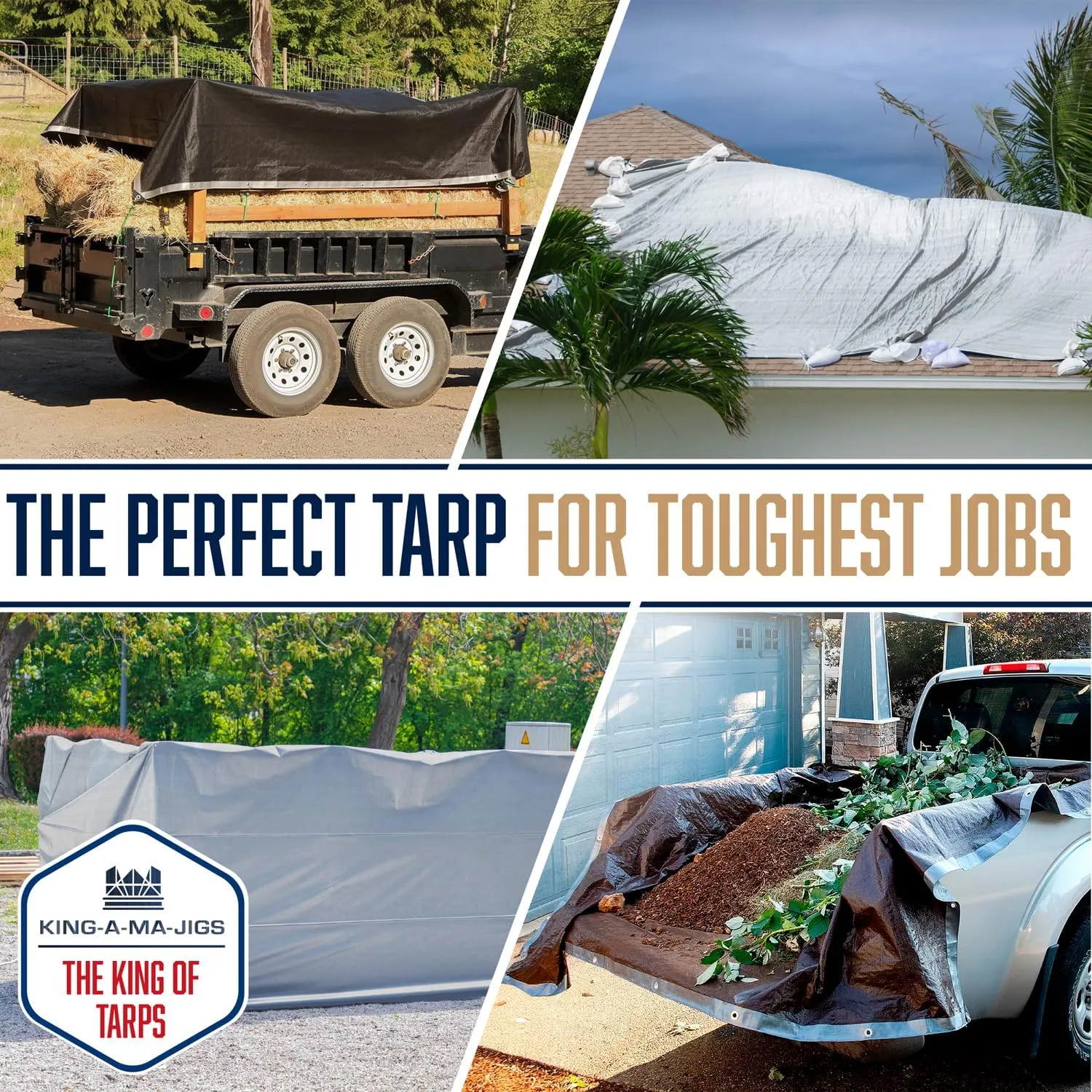 10x12 Heavy Duty Tarp, 10 Mil Thick, Waterproof, Tear & Fade Resistant, High Durability, UV Treated, Grommets Every 18 Inches. (Silver/Brown - Reversible) (10 x 12 Feet)