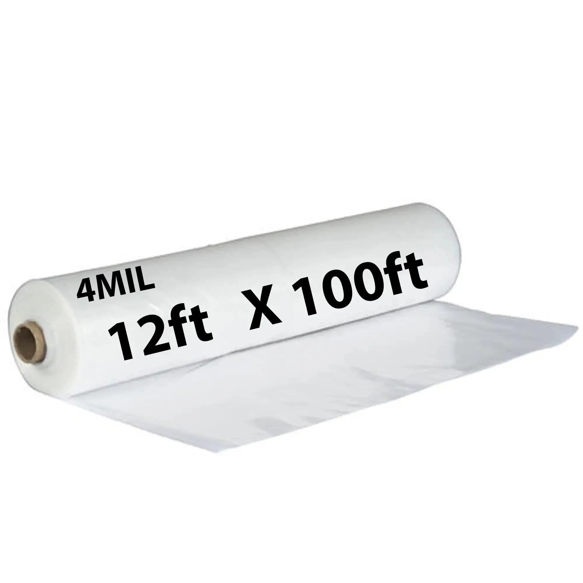 12ftX100ft Clear Poly Tarp 4 Mil Low Density LDPE 1 Roll