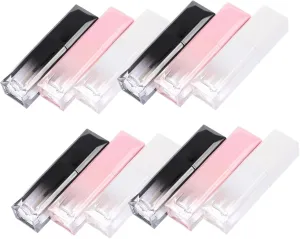 12pcs Gradient Color Lip Gloss Tubes Lip Color Containers Portable Lightweight for Travel and Creative Fun