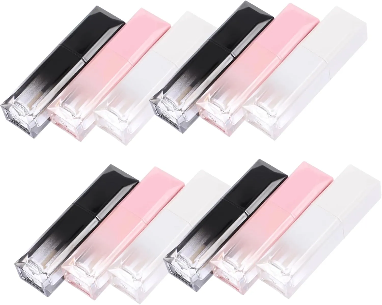 12pcs Gradient Color Lip Gloss Tubes Lip Color Containers Portable Lightweight for Travel and Creative Fun