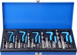 131PC SAE Thread Repair Kit, HSS Drill Helicoil Kit Standard, 1/4" 5/16" 3/8" 7/16" 1/2"