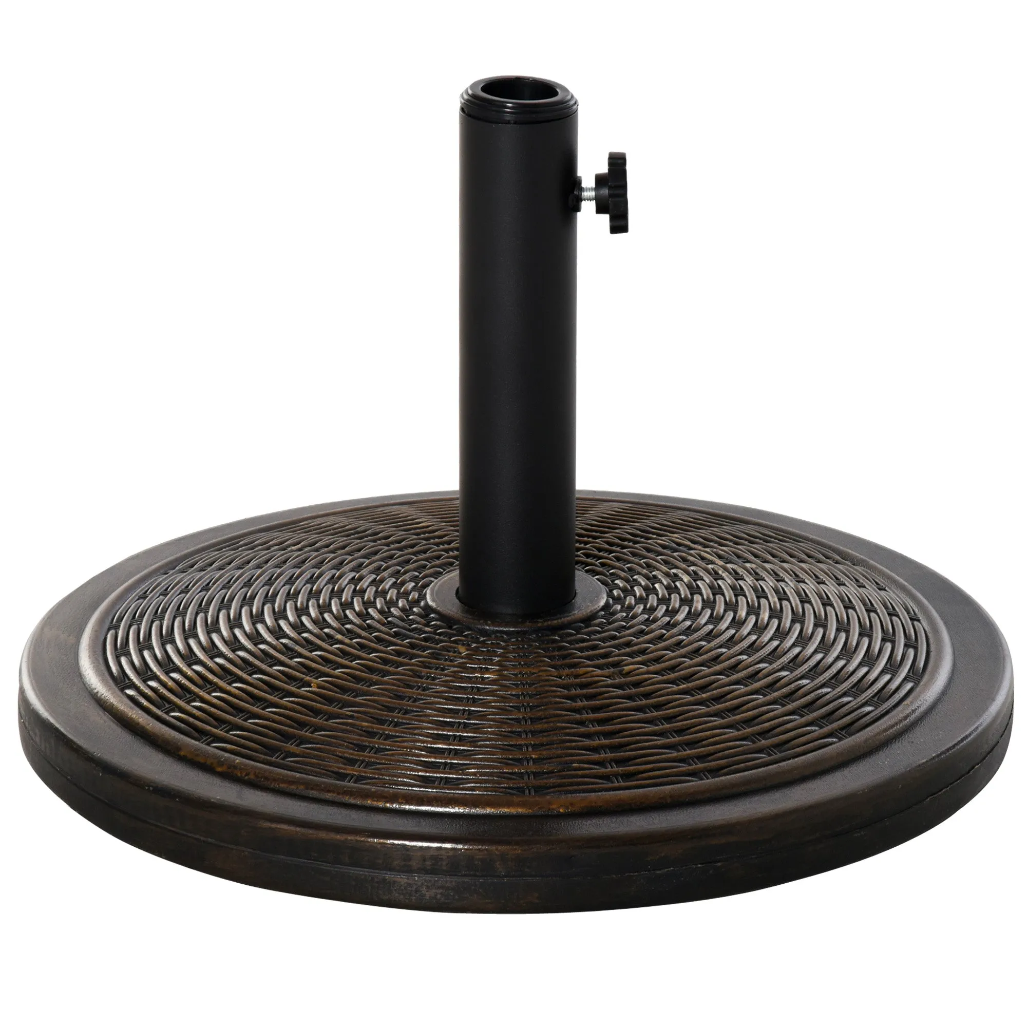13kg Garden Parasol Base Holder, Cement Outdoor Market Umbrella Stand, Fits 35mm/38mm/48mm Poles, Black