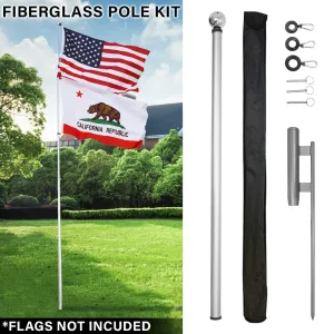 16ft Deluxe Fiberglass Pole & Ground Spike Kit