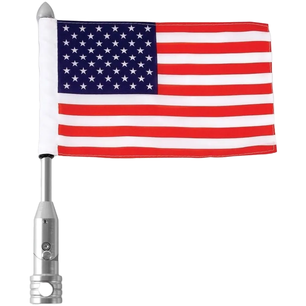 18" USA Flag & Flagpole Mount