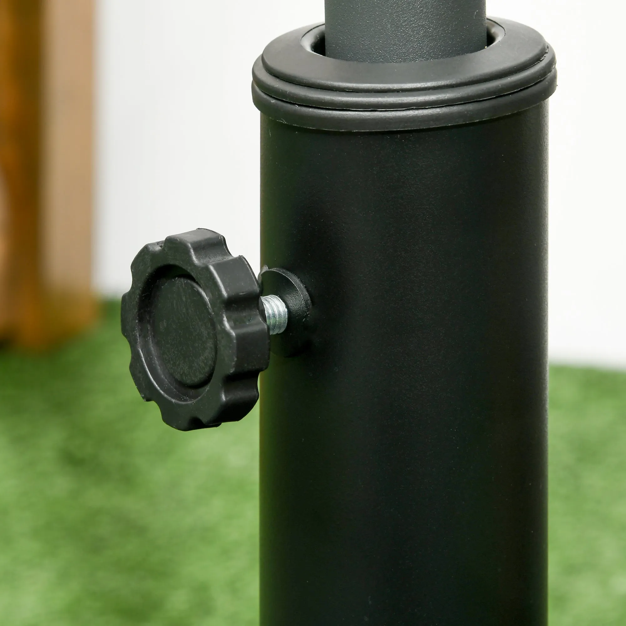 19kg Resin Garden Parasol Base Holder, Square Outdoor Market Umbrella Stand Weight for Poles of Φ32mm, Φ38mm, and Φ48mm, Black