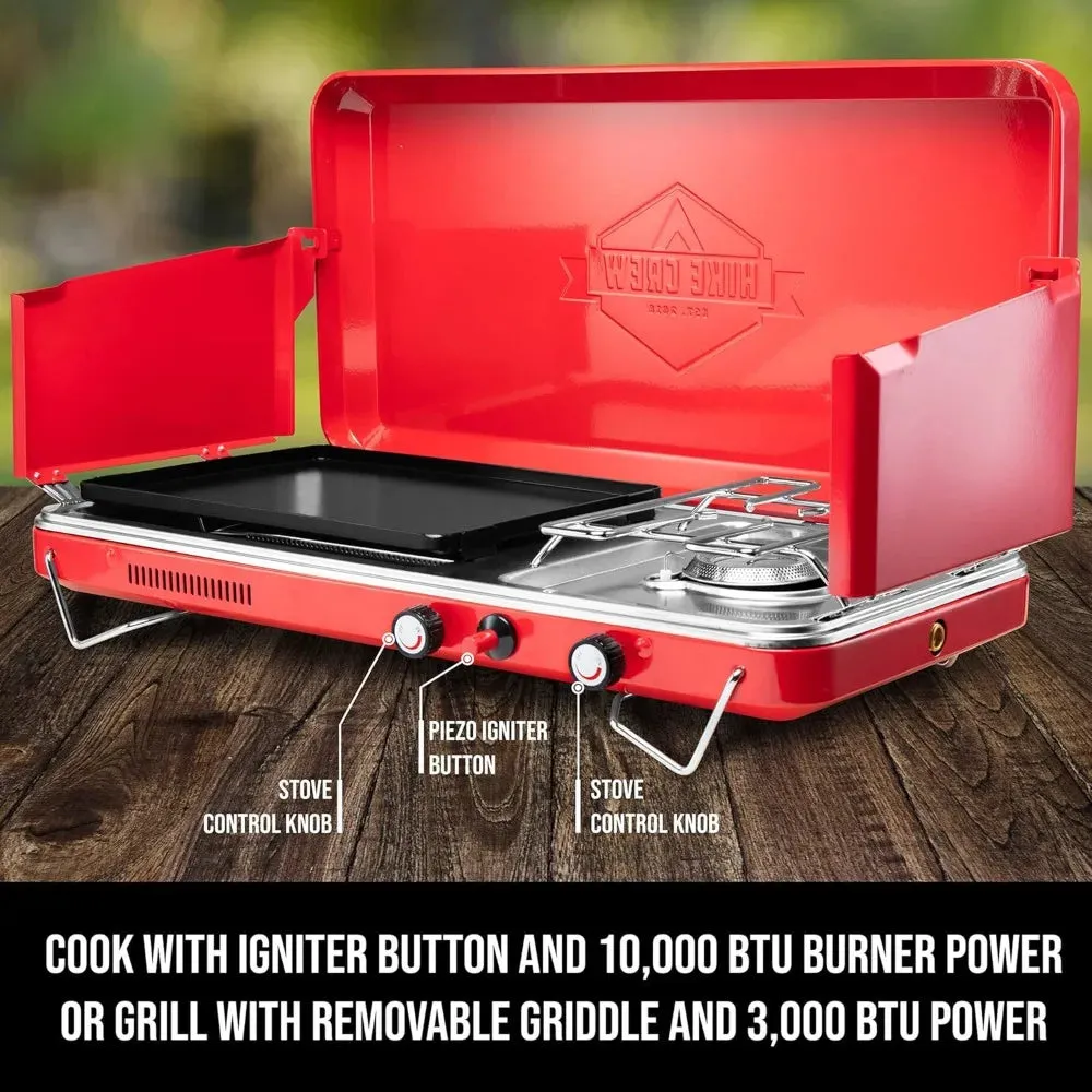 2-in-1 Gas Camping Stove