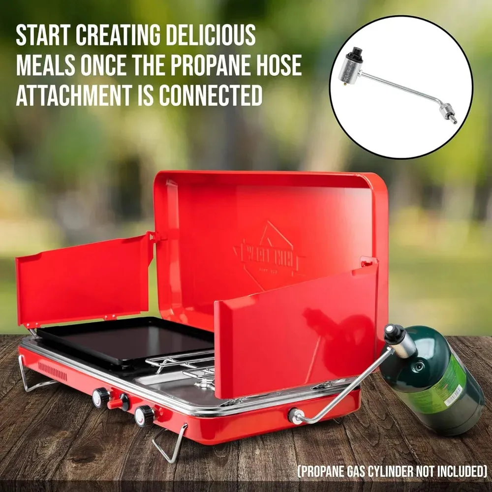 2-in-1 Gas Camping Stove