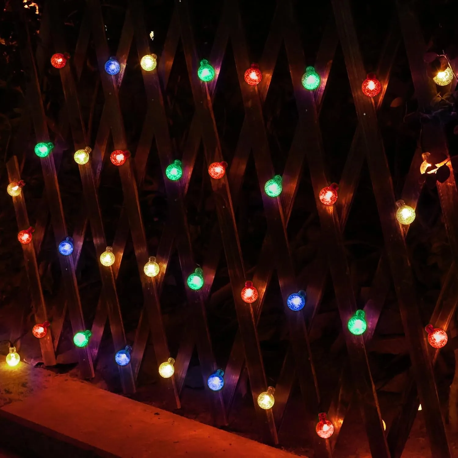 2 Pack 120 LED Solar String Lights Outdoor Waterproof, 72 FT Crystal Globe Lights with 8 Lighting Modes, Solar Powered Light Outdoor for Garden Wedding Party Decor