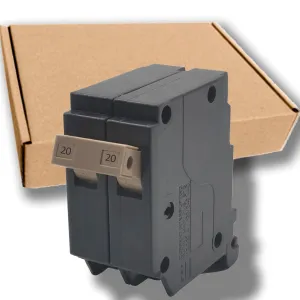 20 Amp 2-Pole Circuit Breaker, 3/4-Inch Plug-in Type Molded Case Circuit Breaker, Compatible with OEM Load Centers, 10KA 120/240V, Thermal Magnetic Protection, Genuine OEM-10 Years Warranty