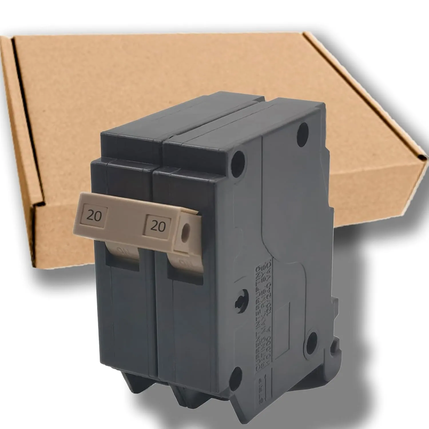 20 Amp 2-Pole Circuit Breaker, 3/4-Inch Plug-in Type Molded Case Circuit Breaker, Compatible with OEM Load Centers, 10KA 120/240V, Thermal Magnetic Protection, Genuine OEM-10 Years Warranty