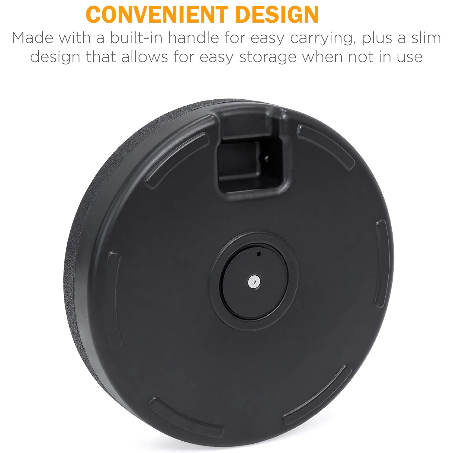 20 in. Round Plastic Patio Umbrella Base in Black