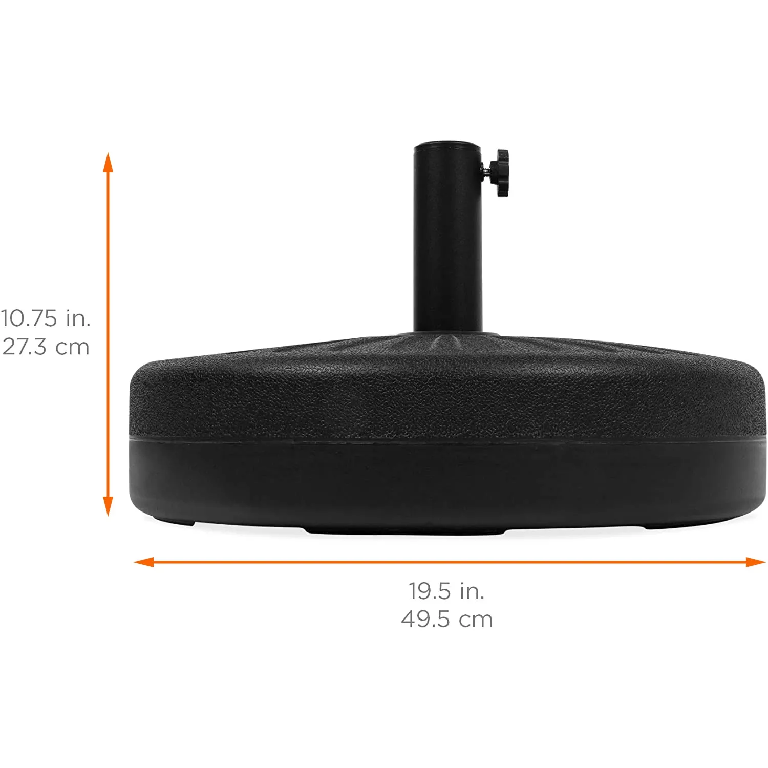 20 in. Round Plastic Patio Umbrella Base in Black