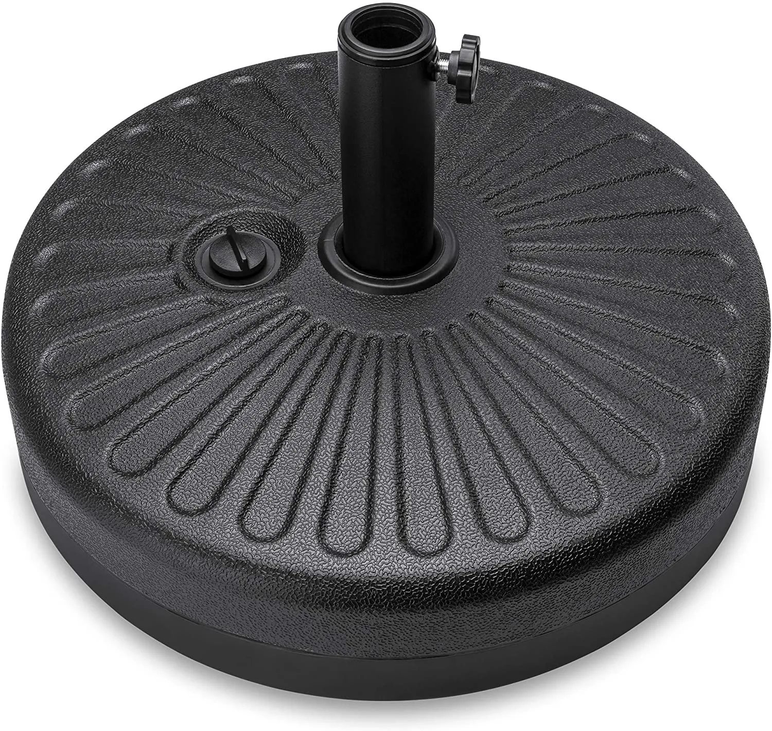 20 in. Round Plastic Patio Umbrella Base in Black