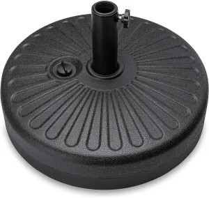 20 in. Round Plastic Patio Umbrella Base in Black