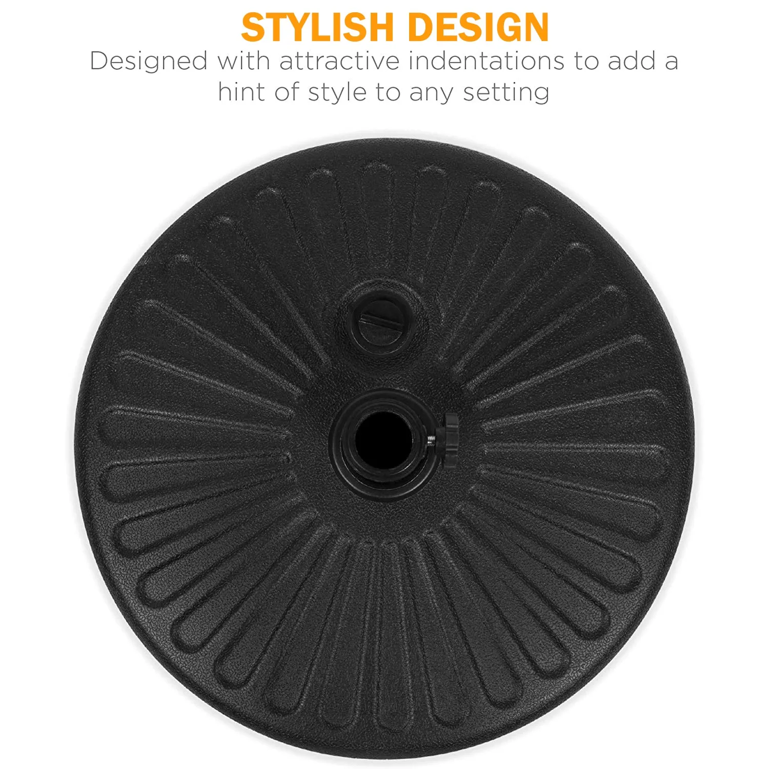 20 in. Round Plastic Patio Umbrella Base in Black