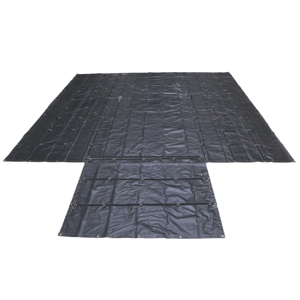 20' x 18' Heavy Duty Lumber Tarp | 6' Drop & Flap - 18 oz. Black Tarp
