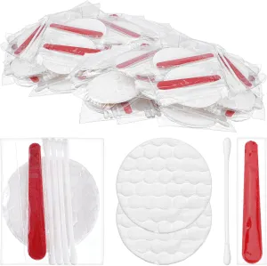 200 Pieces Hotel Vanity Kit Individually Wrapped Hotel Amenities Disposable Travel Size Hotel Hospitality Supplies, Each Includes 2 Cotton Pads 4 Cotton Swabs Nail File for Motels Makeup Toiletries