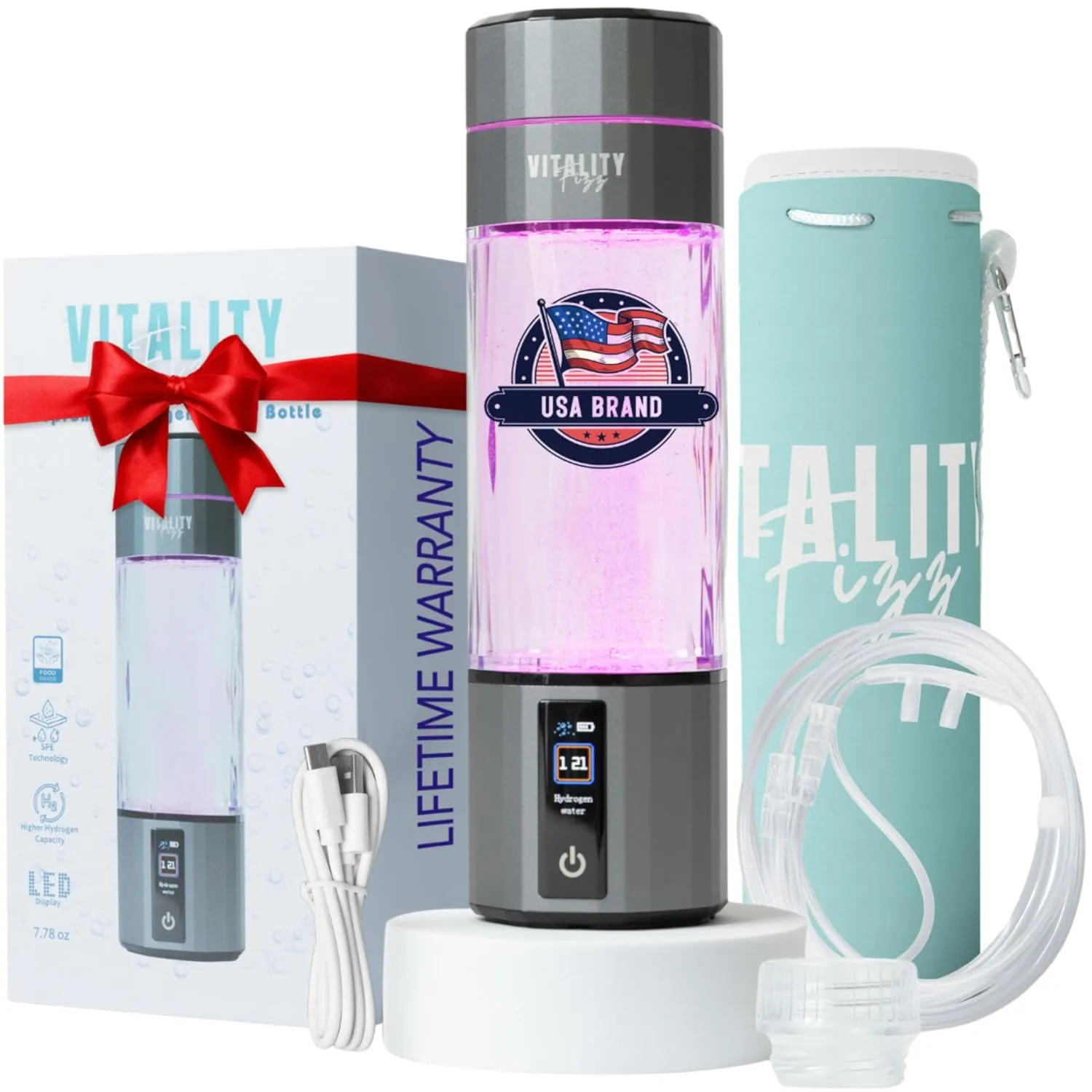 2025 Hydrogen Water Bottle & Water Ionizer – Advanced 6000  PPB SPE/PEM Technology – All-in-One Portable Hydration System for Athletic Performance & Daily Wellness