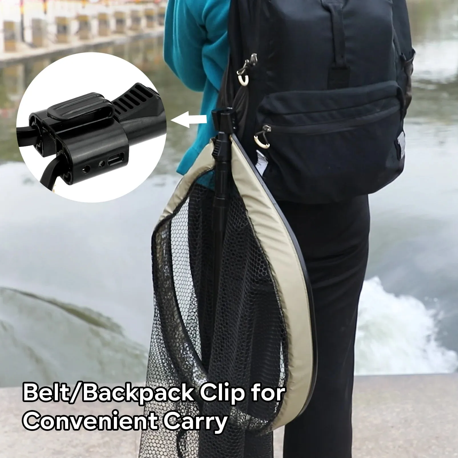 2M Folding Telescopic Fishing Landing Net – Retractable & Collapsible Carbon Tube Pole