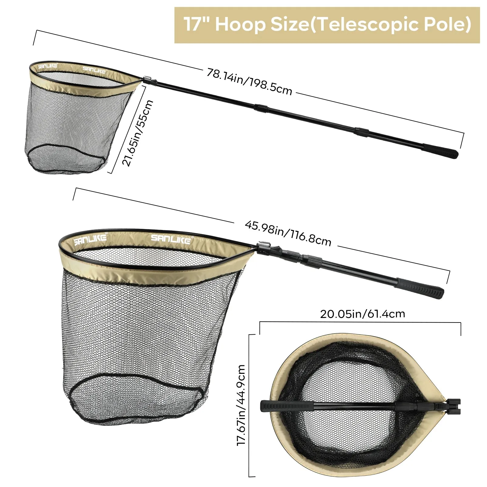2M Folding Telescopic Fishing Landing Net – Retractable & Collapsible Carbon Tube Pole