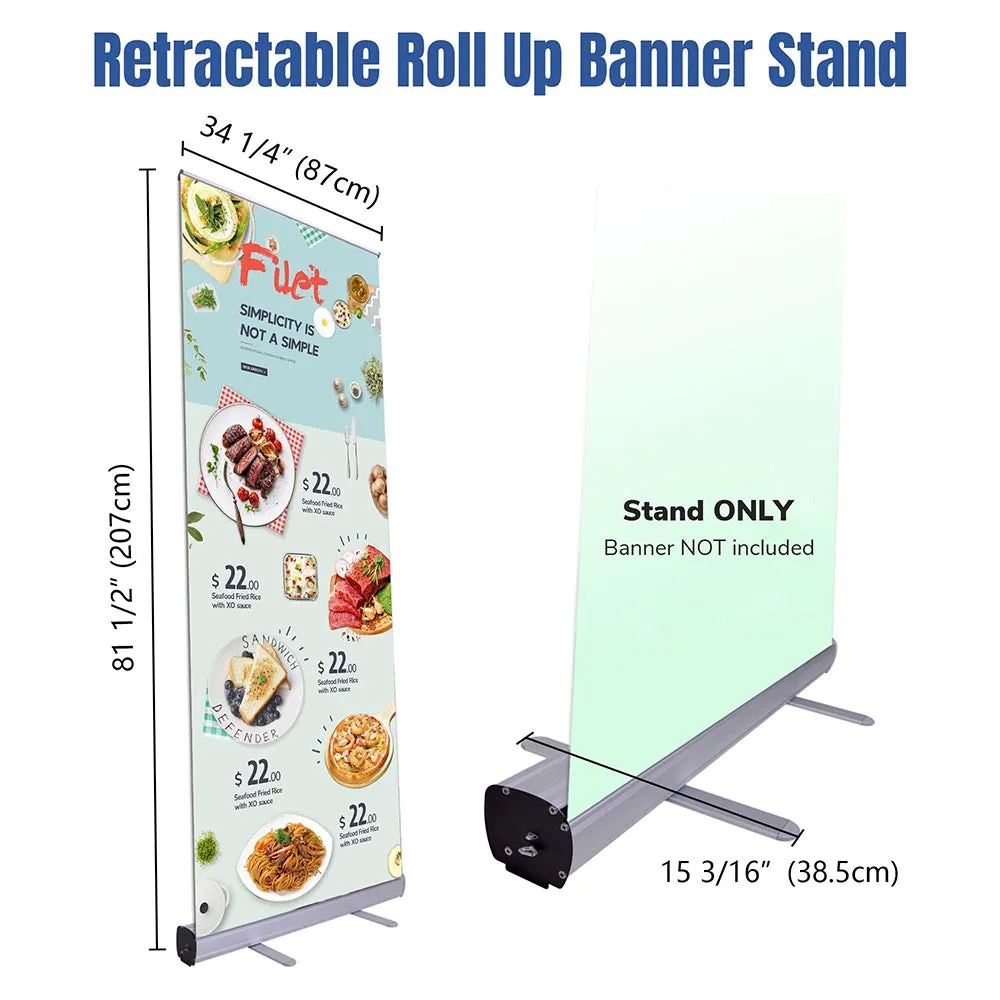 33" Roll Up Retractable Banner Stand Economy