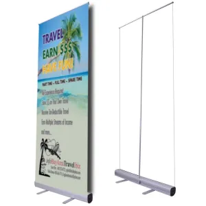 33" Roll Up Retractable Banner Stand Economy