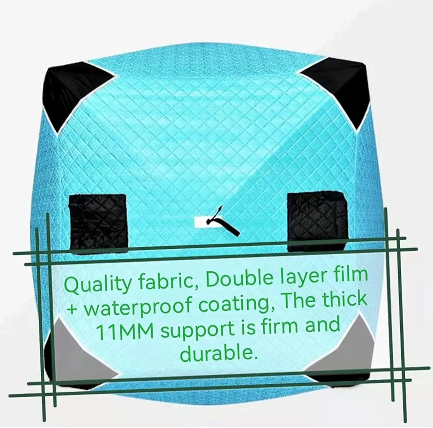 4 Layers Thick Winter Fishing Shelter Cotton Warm Outdoor Camping Automatic Ice Fishing Tent with Pegs (Blue 3~4Person)