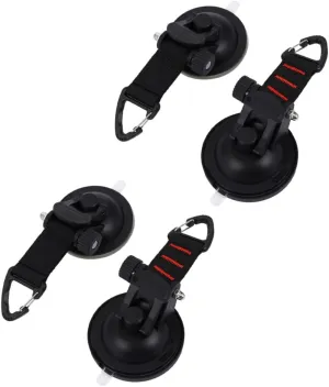 4pcs Hook Suction Cup Tents Securing Hooks Shower Suction Securing Hook Tie Down Accesorios para Autos Stuffed Animal Net or Hammock Heavy Duty Tarp Black Hooks TPU Car Buckle
