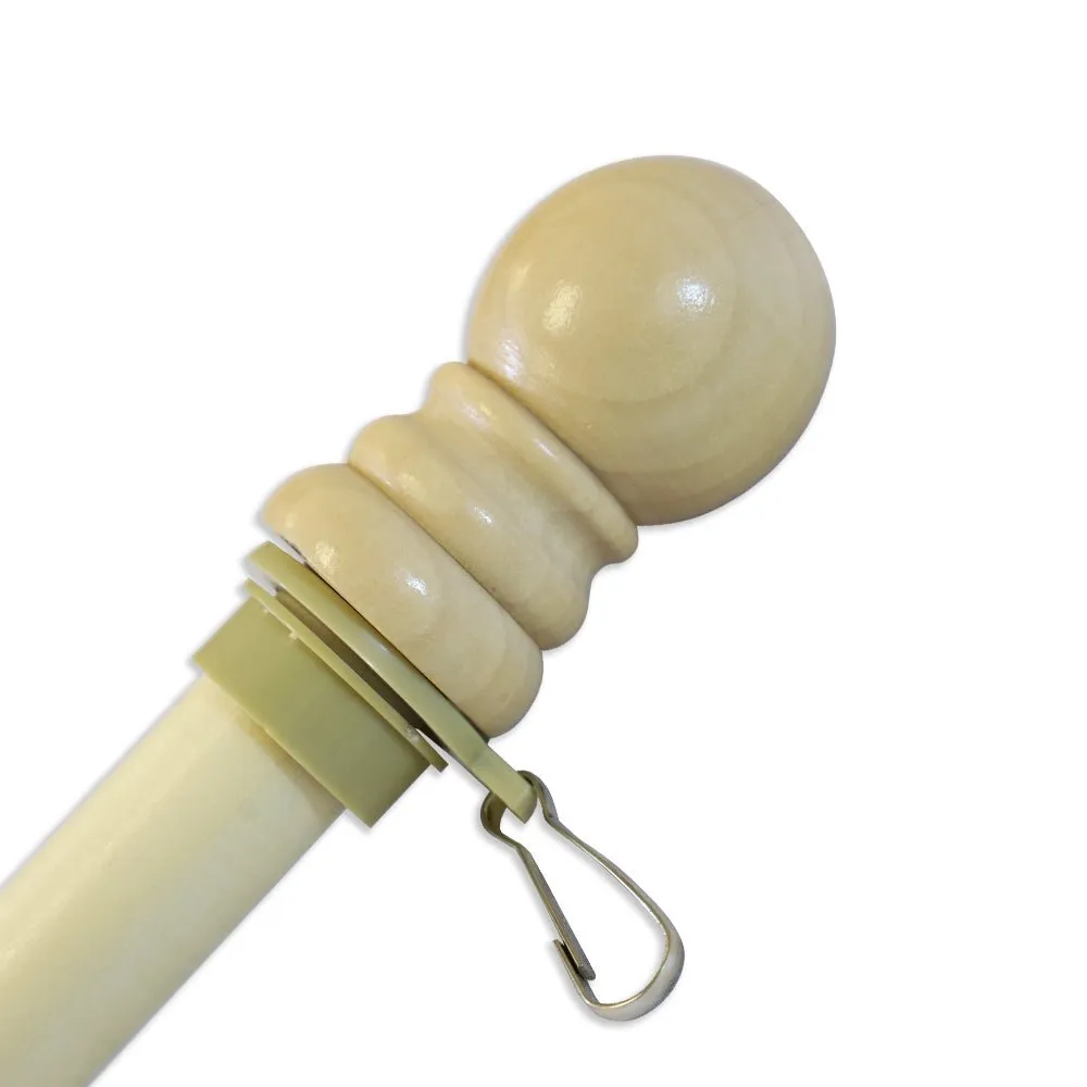 5ft Wooden Flag Pole & Bracket Kit (Light Wood)