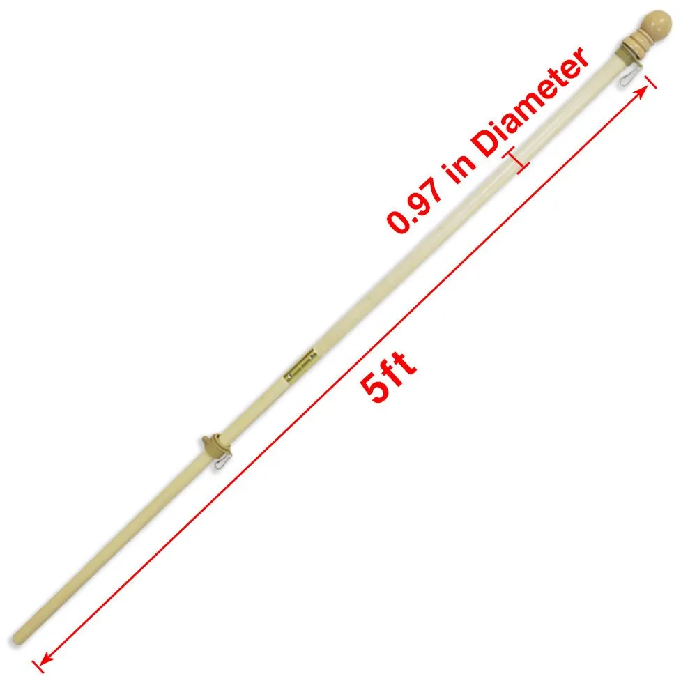 5ft Wooden Flag Pole & Bracket Kit (Light Wood)