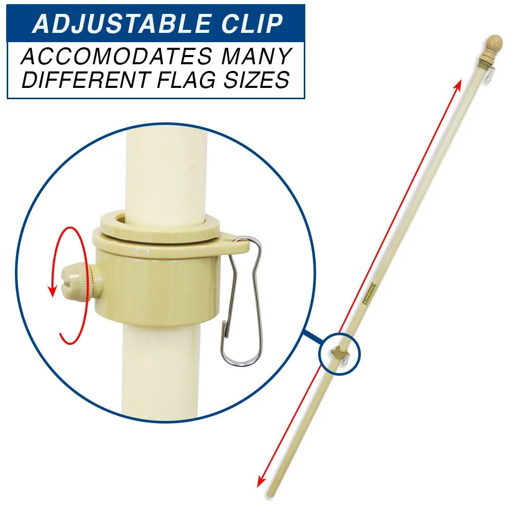 5ft Wooden Flag Pole & Bracket Kit (Light Wood)