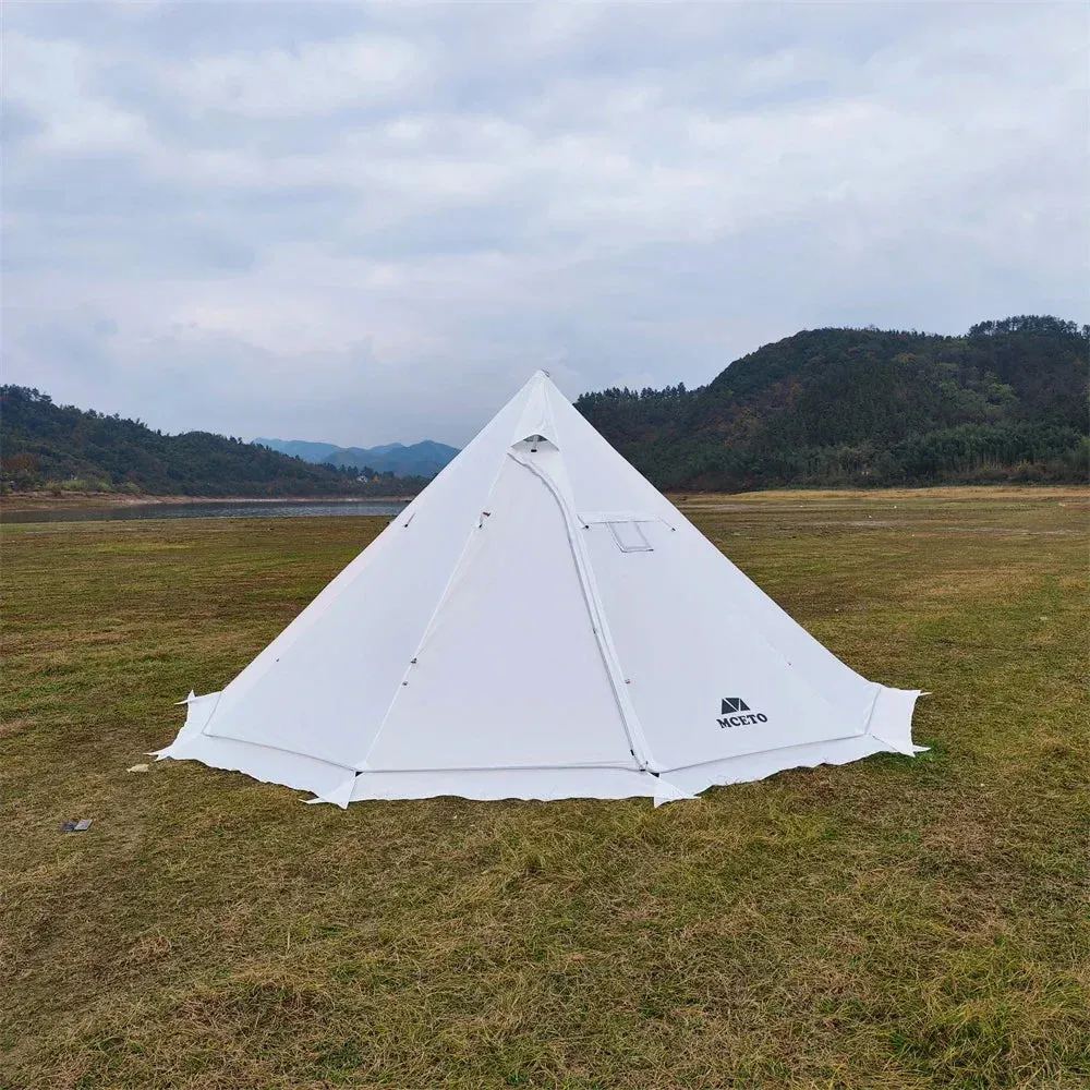 5M Oversized Pyramid Tent with Snow Skirt and Chimney Jacket