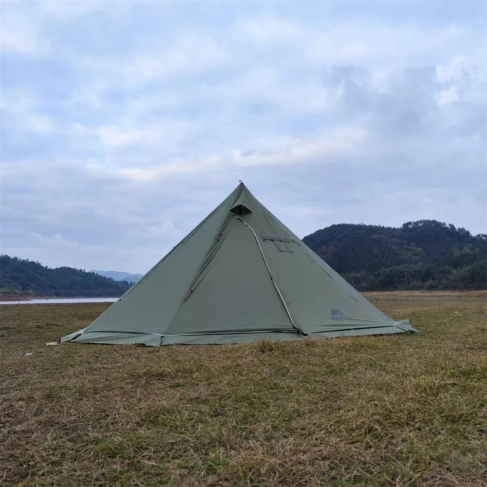5M Oversized Pyramid Tent with Snow Skirt and Chimney Jacket