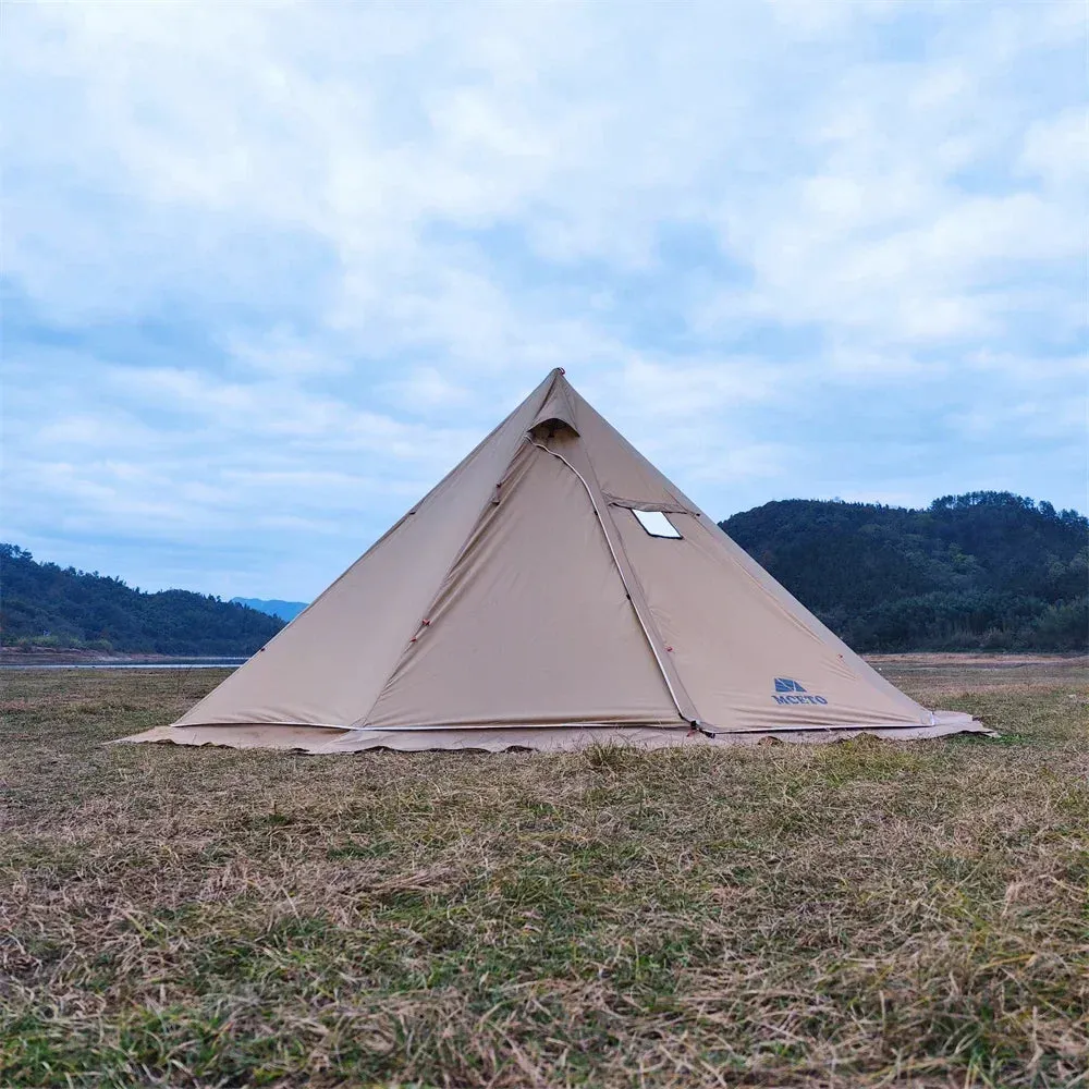 5M Oversized Pyramid Tent with Snow Skirt and Chimney Jacket