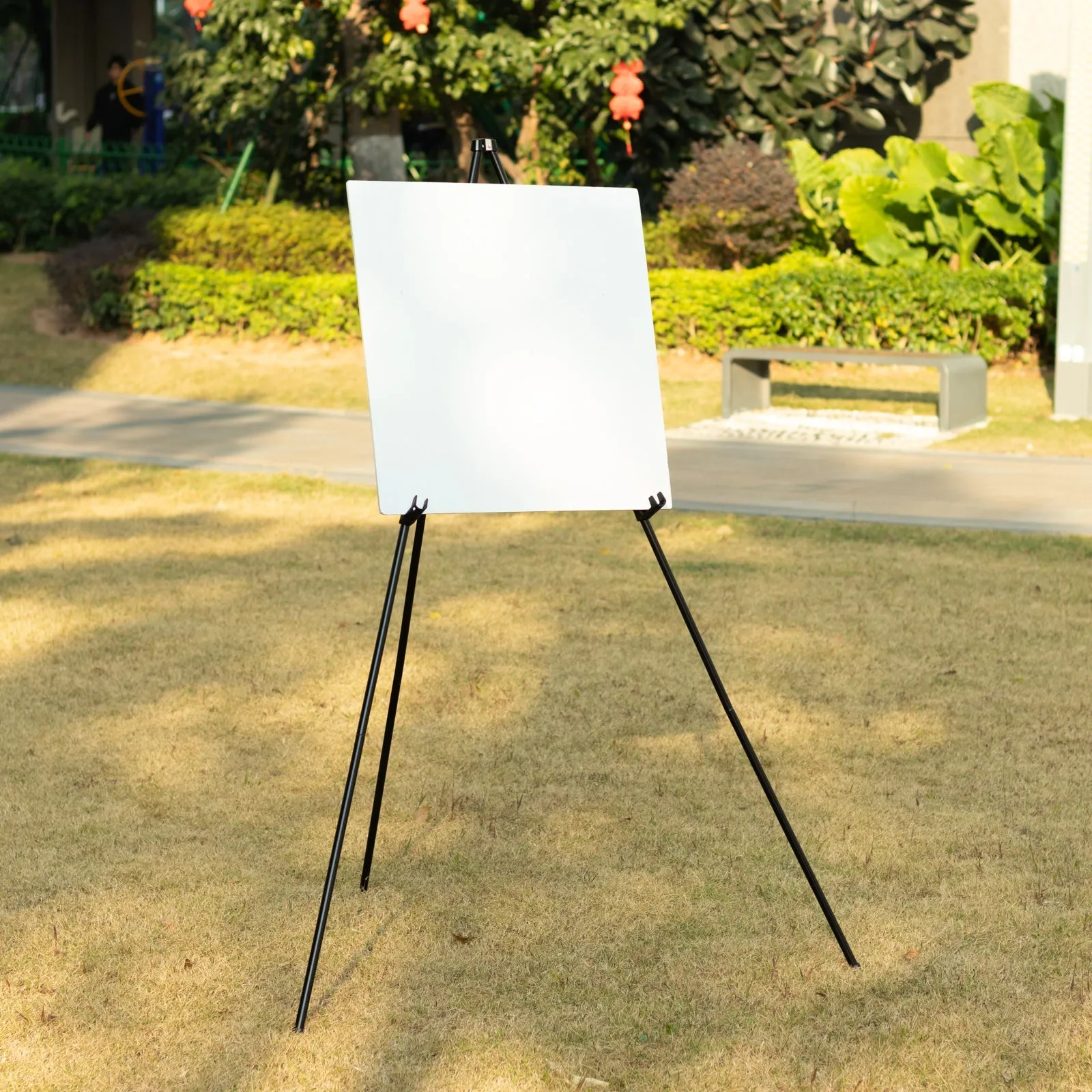 65" Heavy Duty Black Metal Easel Stand - Portable and Adjustable Tripod for Wedding Signs, Posters, and Art