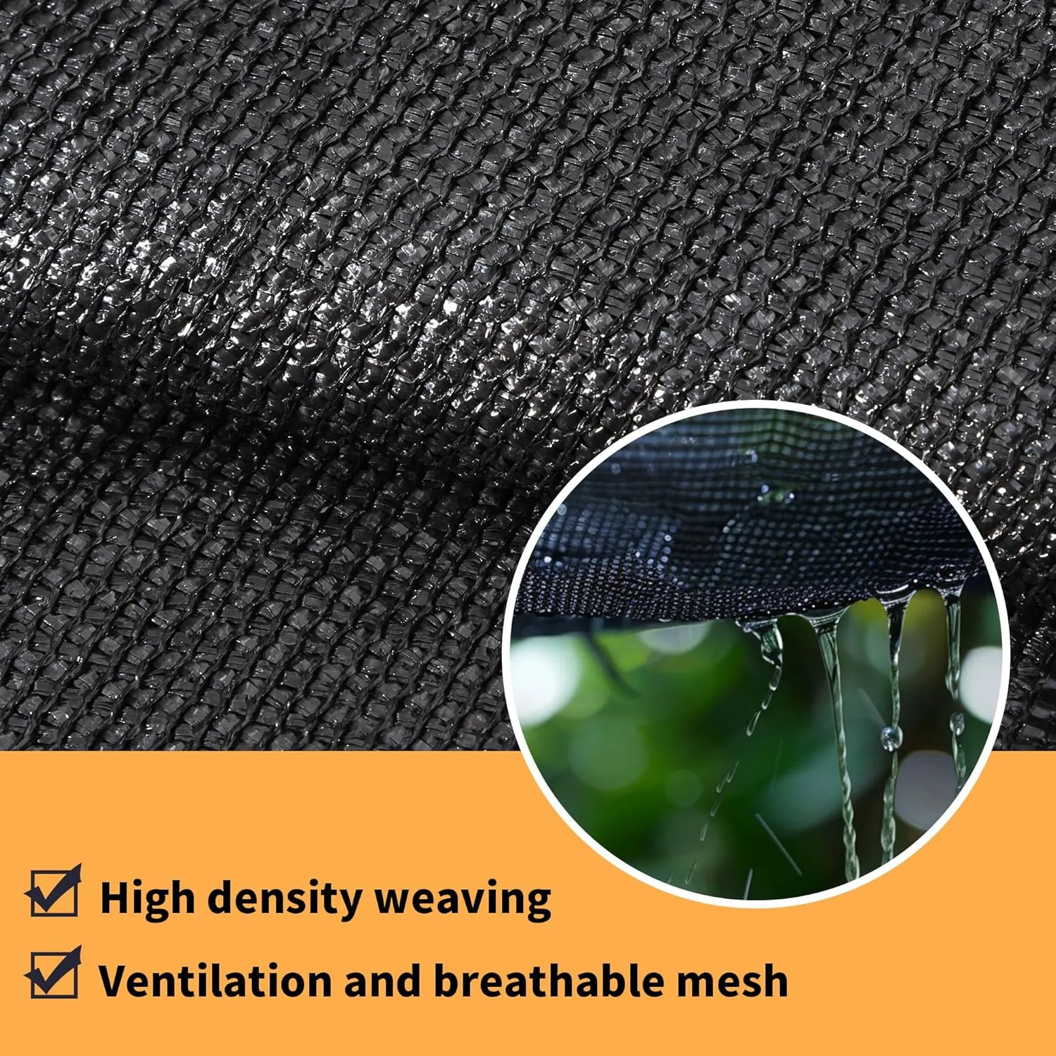 #67 Black 80% Shade Rate 16'x20' Tear Resistant Shade Cloth,Outdoor Sunblock Net with Grommets