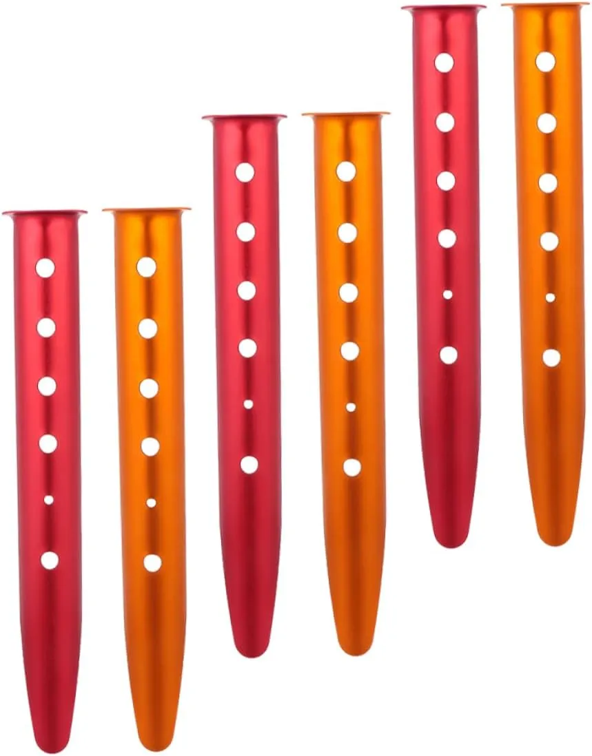 6PCS Shaped Outdoor Tent Stakes Durable Alloy Beach Tent Nail Stakes for Sand and Strong Holding Power Easy Pull Out Design Camping Accessories