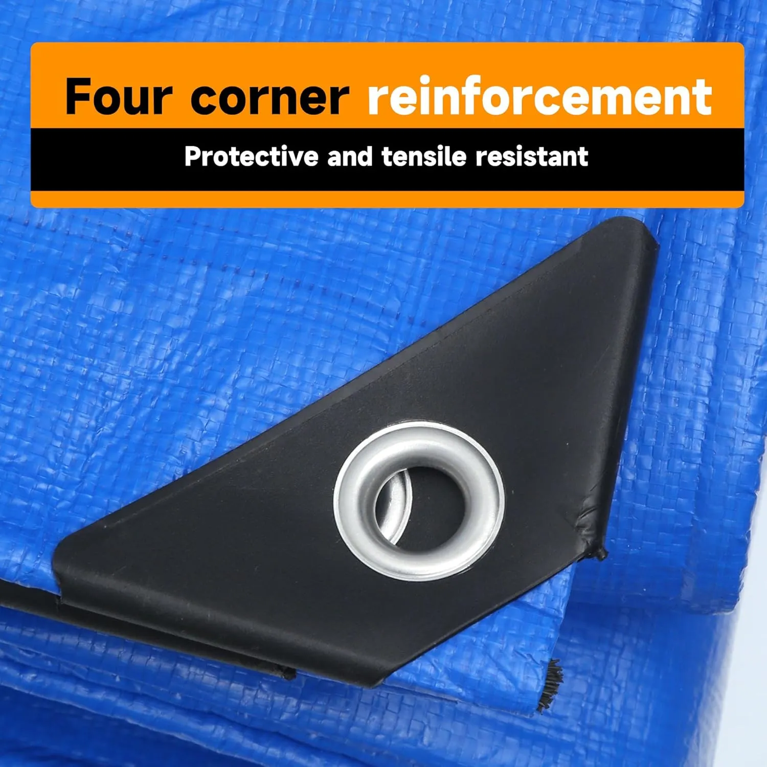6'x8'x2 Blue Heavy Duty Waterproof Full Size Tarp, Durable Poly Tarpaulin with Grommets&Reinforced Edges, UV Resistant Tarp Cover for Vehicle/Pool Cover/Boat/Tent/Construction site