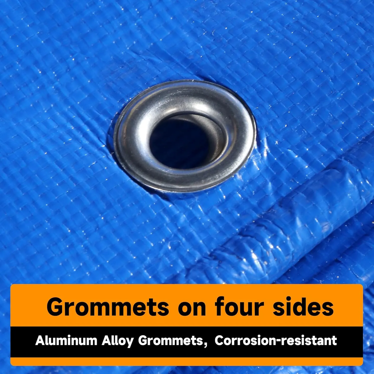 6'x8'x2 Blue Heavy Duty Waterproof Full Size Tarp, Durable Poly Tarpaulin with Grommets&Reinforced Edges, UV Resistant Tarp Cover for Vehicle/Pool Cover/Boat/Tent/Construction site