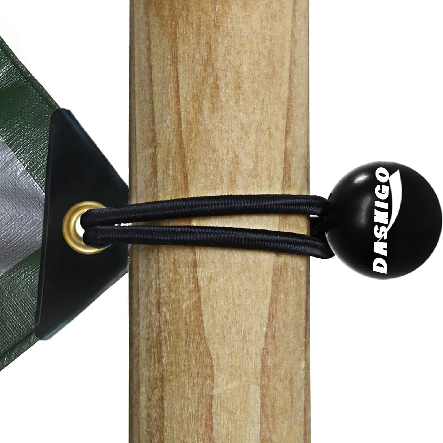 7 x 7Ft Extra Heavy Duty 12 Mil Thick Waterproof Green&Silver Tarp Cover Sheet & 6 Pcs Bungee Balls