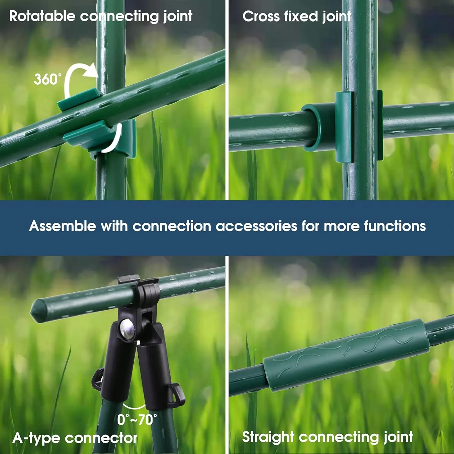 8 FT Garden Stakes for Outdoor Plant Support, 0.78 inch Diameter Plant Stake Sticks Metal Poles for Pole Beans Cucumber Tree Climbing Plants Gardening Supplies 10 Pack