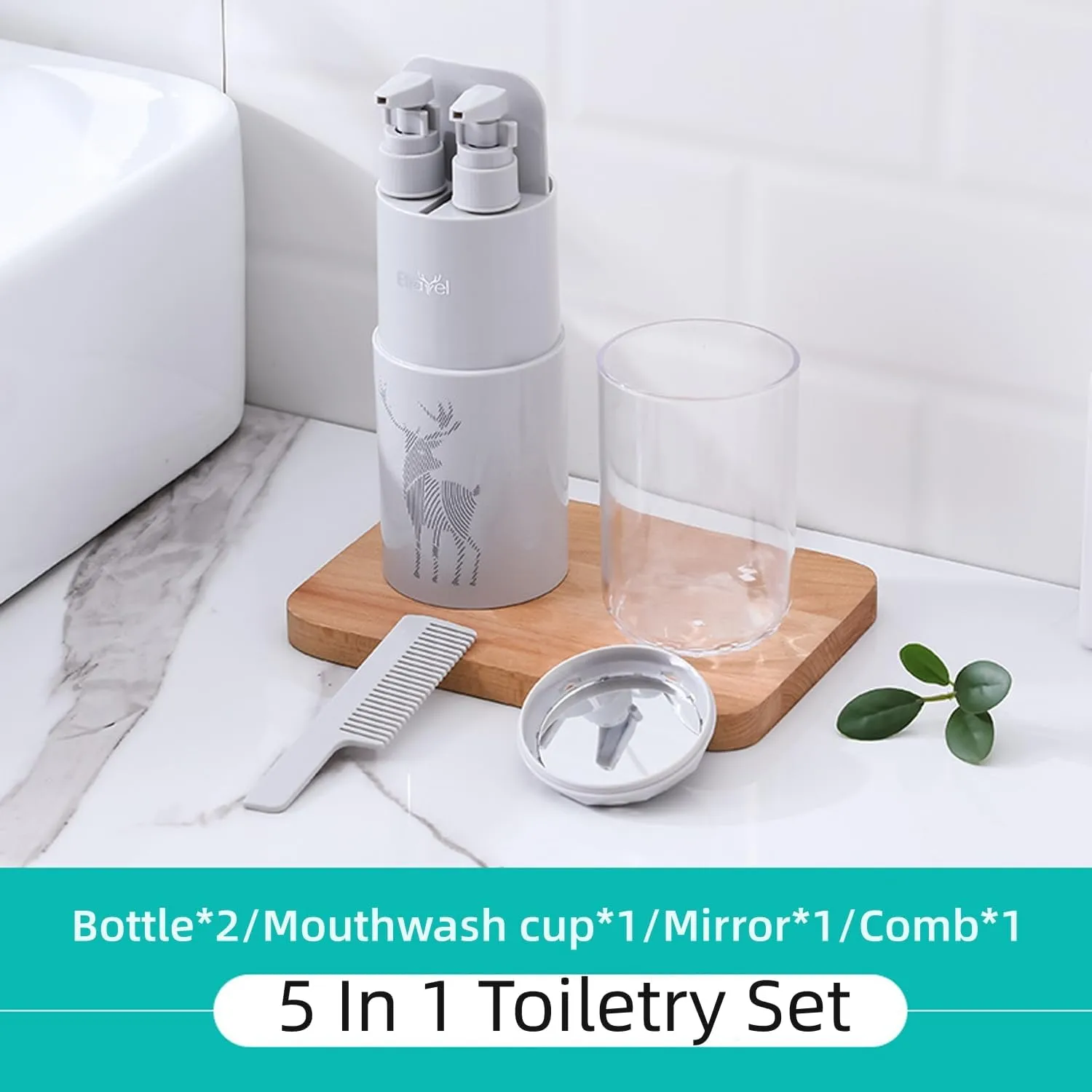 8-In-1 Toiletry Set For Minimalist & Organized Travel,Portable Travel Toiletry Storage Kit (grey,8-piece set)