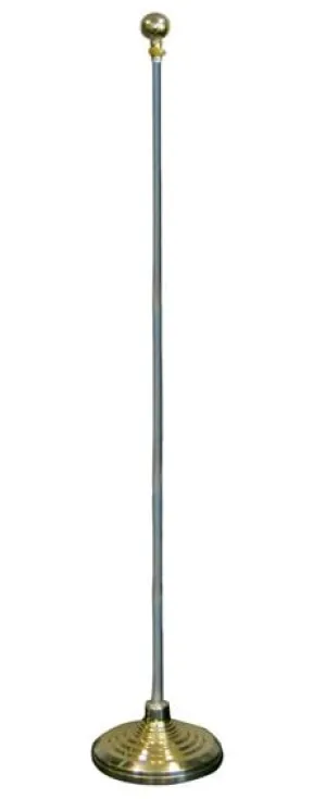 8ft Silver Flag Pole and Gold Base Kit (Ball Top)