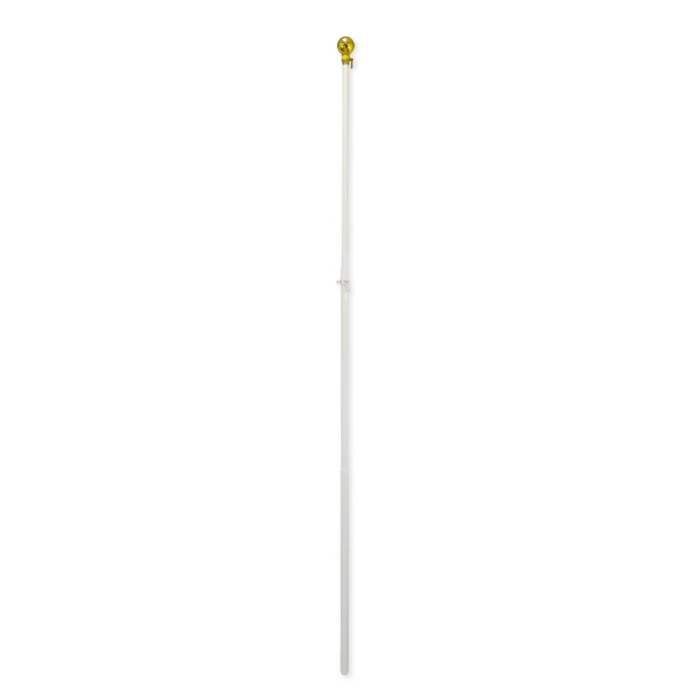 8ft White Aluminum Flag Pole (Ball Top)
